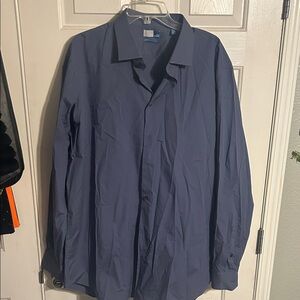 Men's Navy Blue Long-Sleeve Dress Shirt-14th & Union